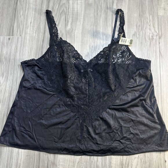 NWT vintage Vanity Fair Black Lace Camisole Size 46 - Picture 1 of 12